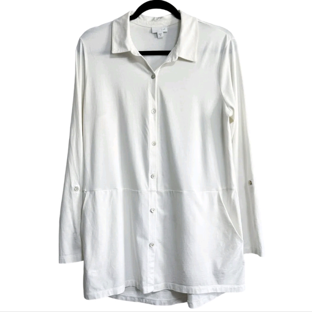 J.jill white long sleeve flowy blouse top sz XSmall